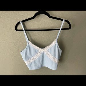Blue, laced crop top